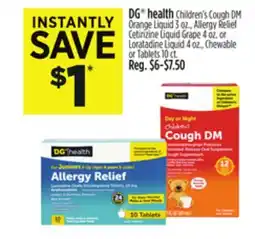 Dollar General DG health Children's Cough offer