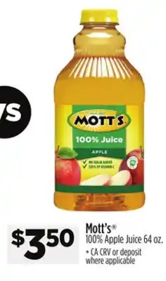 Dollar General Mott's 100% Apple Juice offer