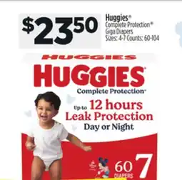 Dollar General Huggies Complete Protection Giga Diapers offer