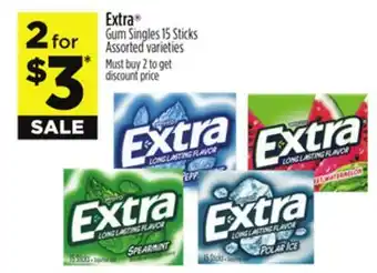 Dollar General Extra Gum Singles 15 Sticks offer