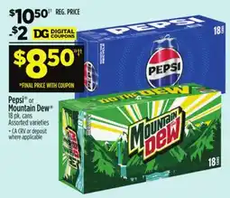 Dollar General Pepsi or Mountain Dew offer