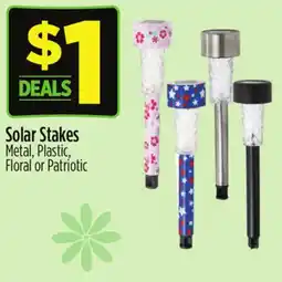 Dollar General Solar Stakes Metal, Plastic, Floral or Patriotic offer