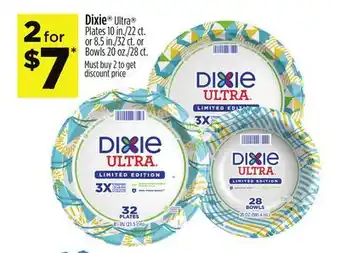 Dollar General Dixie Ultra Plates 10 in./22 ct. or 8.5 in./32 ct. or Bowls 20 oz./28 ct offer