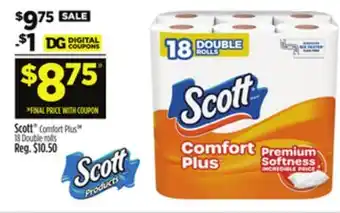 Dollar General Scott Comfort Plus 18 Double rolls offer