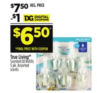 Dollar General True Living Scented Oil Refills offer