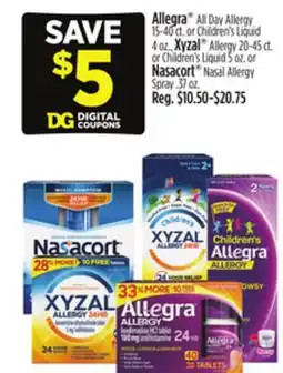 Dollar General Allegra , Xyzal or Nasacort offer