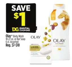 Dollar General Olay Body Wash 18-27 oz. or Bar Soap 6 ct offer