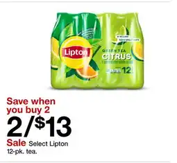 Target Select Lipton 12-pk. tea offer