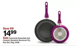 Target GreenLife Essentials 2pk Ceramic Nonstick Aluminum Fry Pan Set offer