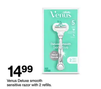 Target Venus Deluxe smooth sensitive razor with 2 refills offer