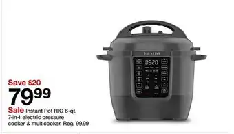 Target Instant Pot RIO 6-qt. 7-in-1 electric pressure cooker & multicooker offer