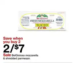 Target BelGioioso mozzarella & shredded parmesan offer