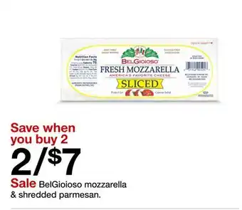 Target BelGioioso mozzarella & shredded parmesan offer