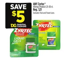 Dollar General ANY Zyrtec Allergy Product offer
