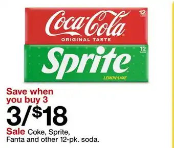 Target Coke, Sprite, Fanta and other 12-pk. soda offer