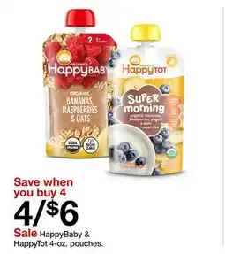 Target HappyBaby & HappyTot 4-oz. pouches offer