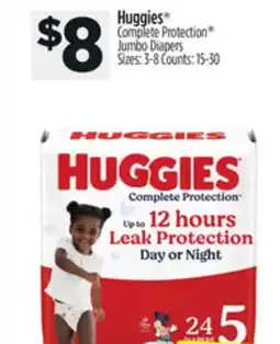 Dollar General Huggies Complete Protection Jumbo Diapers offer