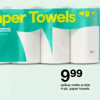Target up&up make-a-size 4-pk. paper towels offer