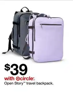 Target Open Story travel backpack offer