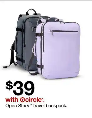 Target Open Story travel backpack offer