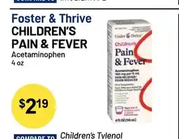 Health Mart Foster & Thrive CHILDREN'S PAIN & FEVER offer