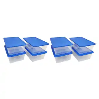 Walmart Homz 12 Qt Stackable Plastic Storage Container w/ Snaplock Lid (8 Pack) offer