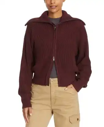 Walmart Bass Outdoor Women Regular fit Long Sleeve Full Zip Sweater XL Red Solid offer