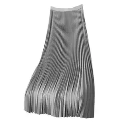 Walmart Solid Color Satin Pleated Skirt - Plus Size, Midi Length, Versatile, Available in Multiple Colors offer
