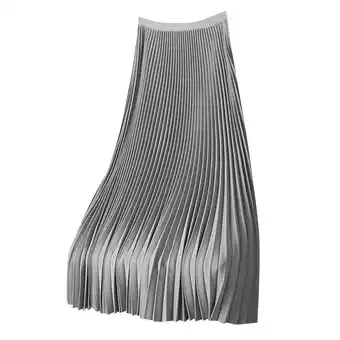 Walmart Solid Color Satin Pleated Skirt - Plus Size, Midi Length, Versatile, Available in Multiple Colors offer