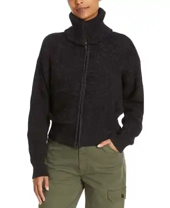 Walmart Bass Outdoor Women Regular fit Full Zip Funnel Neck Sweater Small Black Solid offer