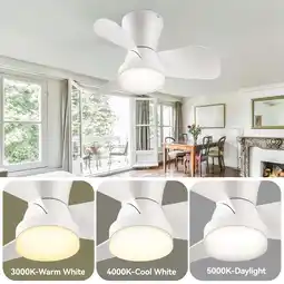 Walmart SUNMORY 22 Ceiling Fan, Low Profile for Bedroom & Kitchen, 6 Wind Speeds, White offer