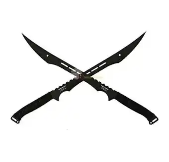 Walmart Swordmaster - 27 Stainless Steel Dual Full Blade Black Sword Machete with Sheath offer