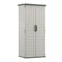 Walmart Suncast 22 cu. ft. Weather-Resistant Resin Vertical Outdoor Storage Shed, Light Taupe offer