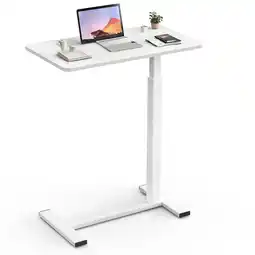Walmart CONCETTA Overbed Table with Wheels Mobile Standing Desk for Hospital and Home Use, White offer