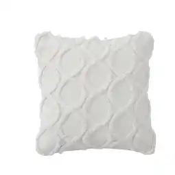 Walmart My Texas House Lantana Tufted Cotton Square Decorative Pillow Cover, 20 x 20, Coconut Milk offer