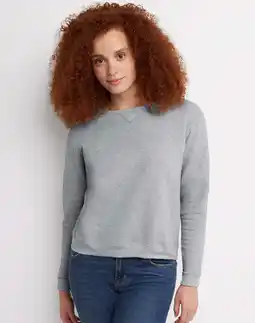 Walmart Hanes EcoSmart Women's Fleece Sweatshirt, V-Notch Light Steel XL offer
