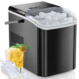Walmart JOINSUN Countertop Portable Ice Maker, 9 Cubes in 6 Min, Self-Cleaning with Handle, Ice Scoop, Black offer