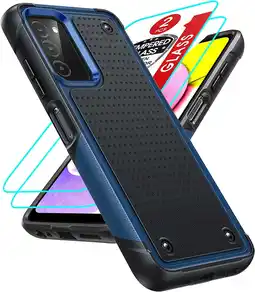 Walmart LeYi Mobile Case For Samsung Galaxy AO3S Case with 2 x Tempered Glass Screen Protector, Blue offer