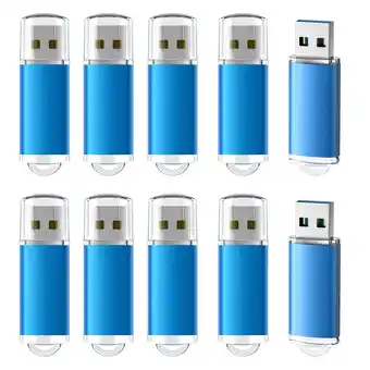 Walmart TOPESEL 10 Pack 8GB USB Flash Drive USB 2.0 Memory Stick Bulk Thumb Drive Pen Drive Blue offer