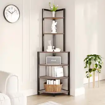 Walmart JRHRXXY Corner Shelf Stand,6 Tier Ladder Bookshelf,Bookcase Display for Living Room,Home Office offer