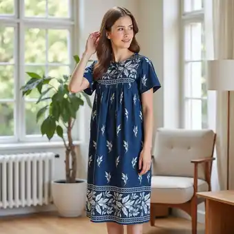 Walmart Short Sleeve Lounger/House Dress/MuuMuu/Sleepwear/Nightgown - 3 Button Yoke and Pockets Sizes S-3X offer