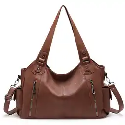 Walmart KALUNMA Handbags for Women Large Hobo Shoulder Bags Soft PU Leather Multi-Pocket Tote Bag offer