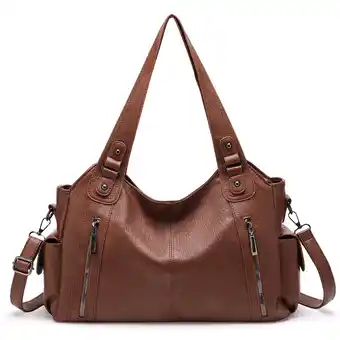 Walmart KALUNMA Handbags for Women Large Hobo Shoulder Bags Soft PU Leather Multi-Pocket Tote Bag offer