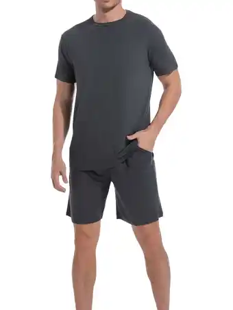 Walmart DG Hill Men's Summer Pajamas Set, 2-Piece Rayon Sleepwear offer