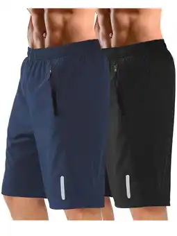 Walmart RPOVIG 2 Pack Men's Athletic Shorts Sets Workout Running Basketball Quick Dry with Zipper Pocket offer