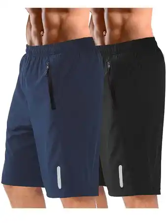 Walmart RPOVIG 2 Pack Men's Athletic Shorts Sets Workout Running Basketball Quick Dry with Zipper Pocket offer