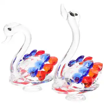 Walmart 2 Pcs Chicken Decor Crystal Swan Ornament Fashionable Swan Ornament Man 6x4x8cm offer