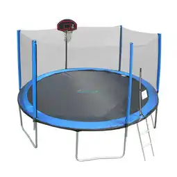 Walmart SkyBound 14ft Outdoor Recreational Trampoline with Enclosure Net for Kids and Adults - Blue offer
