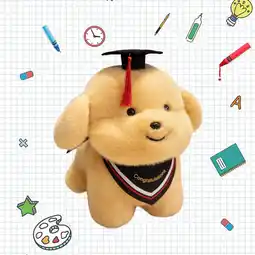 Walmart Graduation Plush Puppy - Brown Stuffed Animal with Graduation Cap 13- Cute Graduation Gift offer