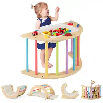 Walmart GVN 6 in 1 Kids Climbing Arch Playset wIth Removable Cushion and Stoppers-Multicolor offer